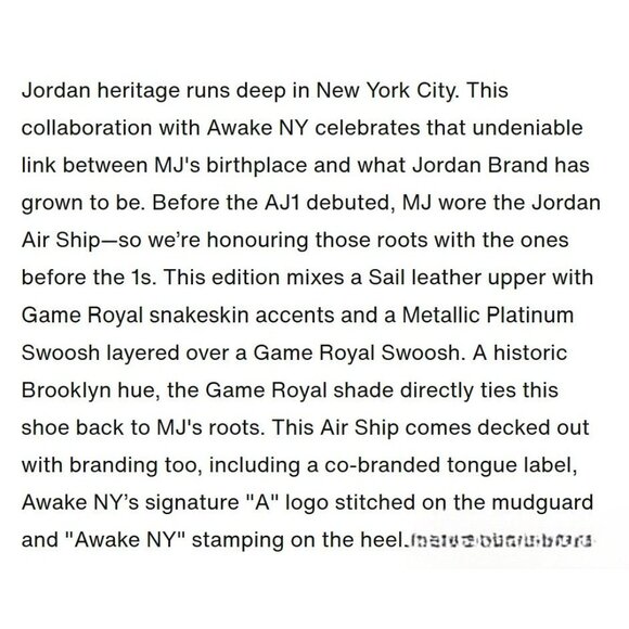 Nike Jordan Air Ship x Awake NY Game Royal FN8675-104 Men's 8.5 NEW RARE SOLD OU - Picture 11 of 15